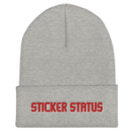Sticker Status Cuffed Beanie