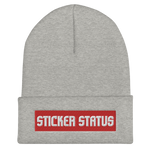 Classic Embroidered Sticker Status Cuffed Beanie