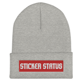 Classic Embroidered Sticker Status Cuffed Beanie