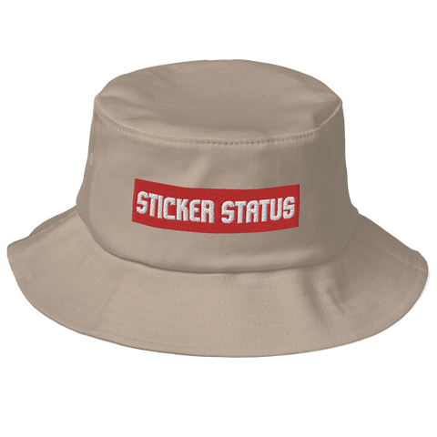 Old School Embroidered Sticker Status Bucket Hat