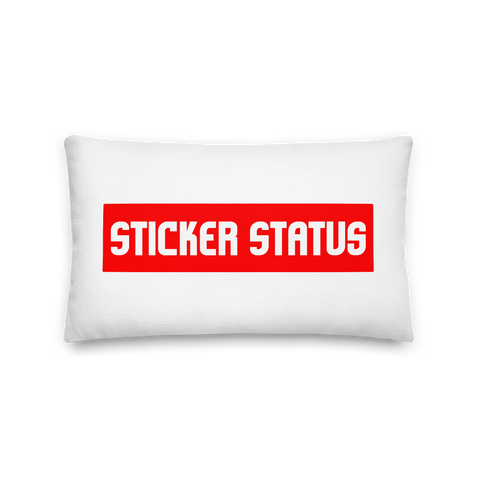 Premium Sticker Status Pillow (20x12 in)