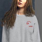Unisex Embroidered Pull-Over Sticker Status Sweater (Gildan)